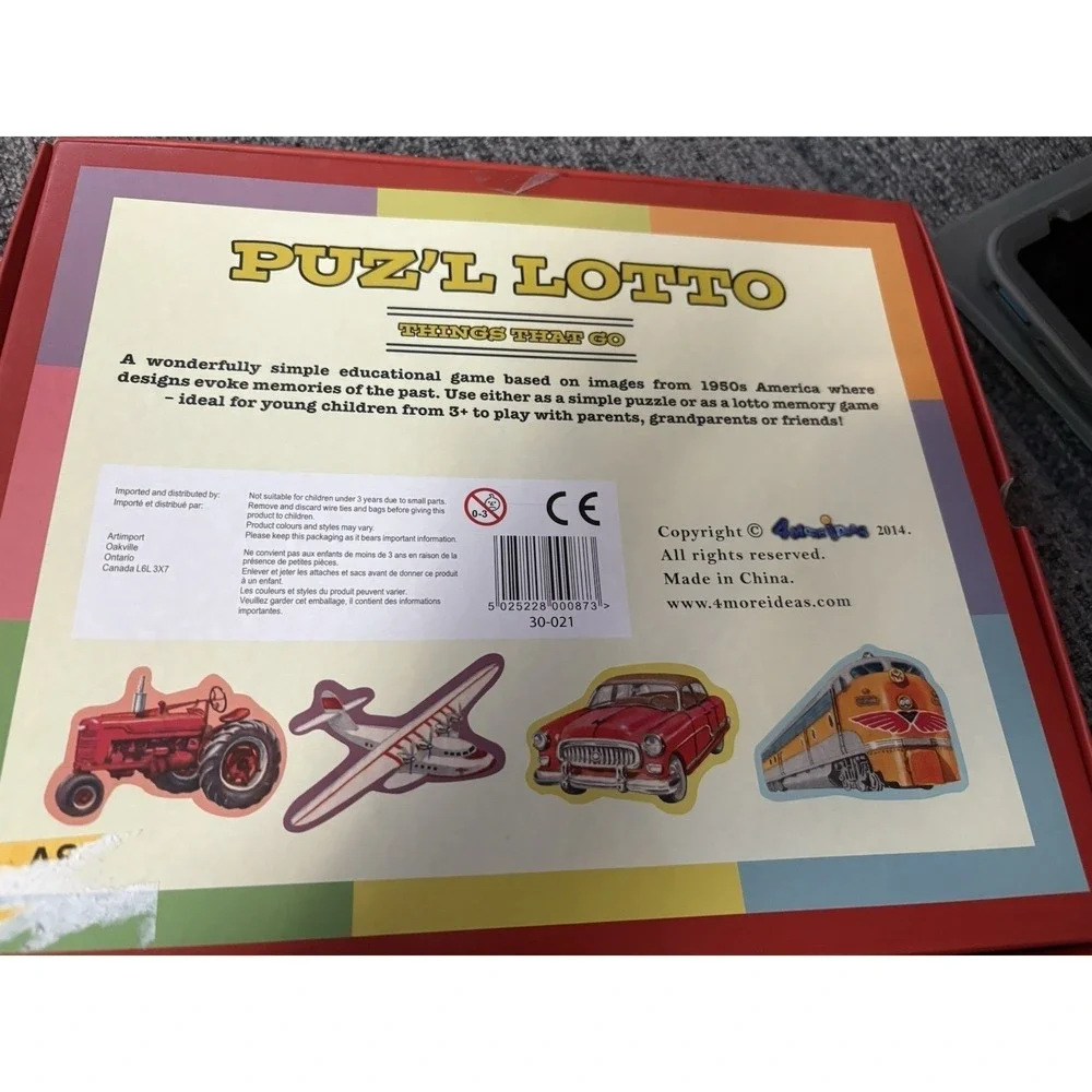 Puz'l Lotto Things That Go Vintage 1950s Style Transportation Puzzle Game 30-021